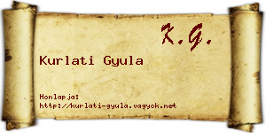 Kurlati Gyula névjegykártya